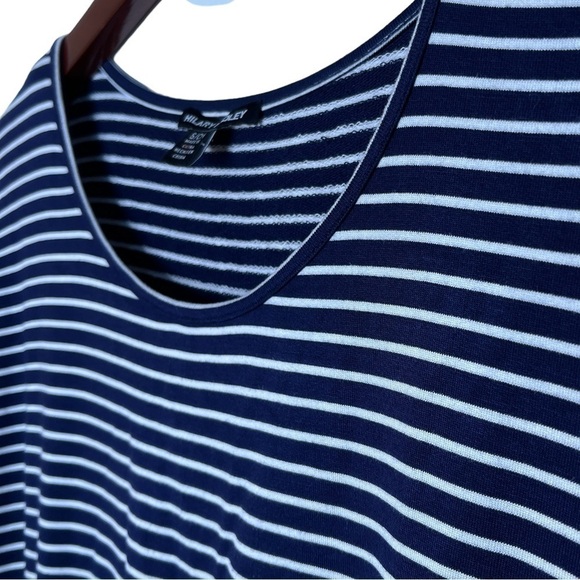 HILARY RADLEY Striped Drawstring Waist Dress Size Small in Navy and White Stripe - Picture 7 of 16